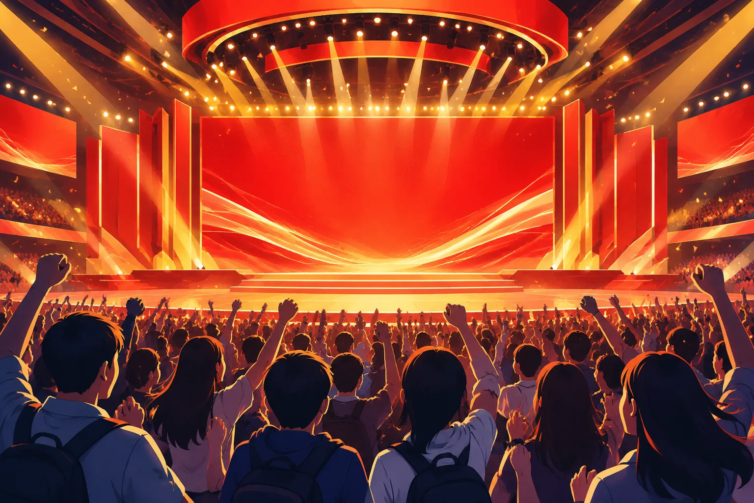 中国国际大学生创新大赛大会现场插画